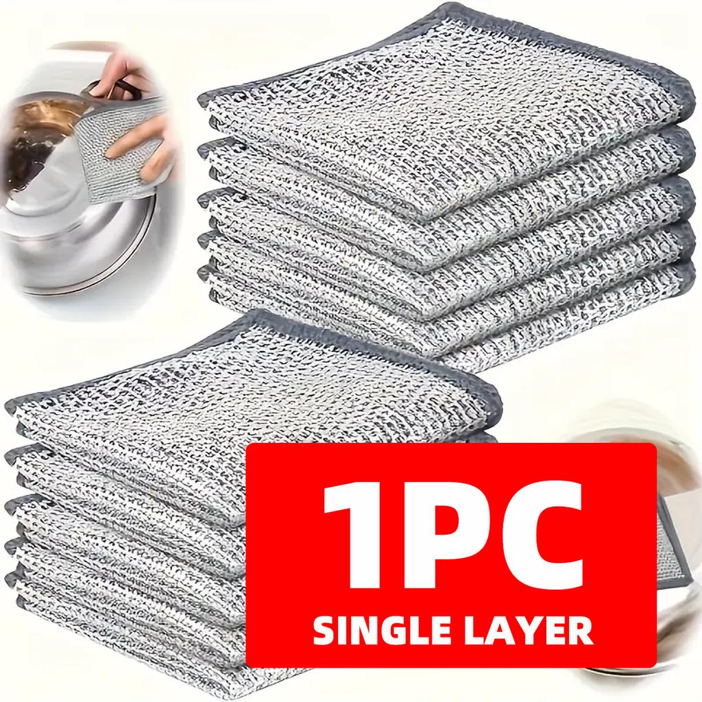 1/3/5/10 New Upgraded Single/Double-Layer Scratch Resistant Wire Dishcloths Scratch Resistant Wire Dishcloths Kitchen Cleaning