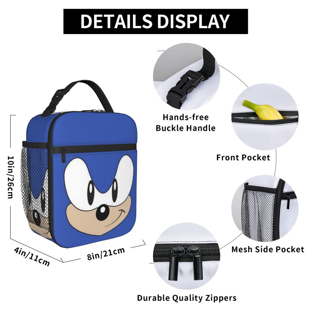 Sonices Face Insulated Lunch Bag for Men Women Food Container Portable Thermal Cooler Lunch Boxes For Work