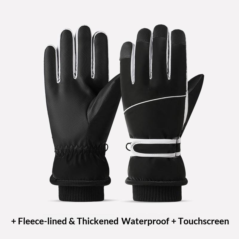 Waterproof Fleece Lined Thickened Custom Split Finger Ski Gloves for Winter Sports