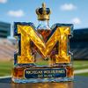 Michigan Wolverines Letter M Whiskey Decanter - Creative Borosilicate Glass Liquor Carafe & Wine Bottle for Home Bar Decor