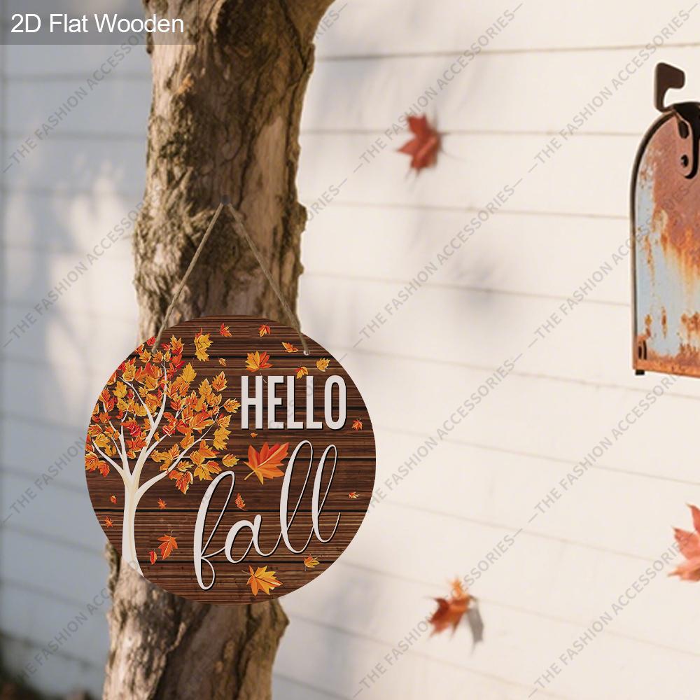 Garden decorations,autumn harvest festival decorations,wooden hanging decorative signs,"hello fall" signs, 2D flat products