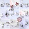 New In Copper Bow Love Mom Pendant Charms Beads Jewellery Fit Original Bracelet Diy For Woman Jewelry Gift