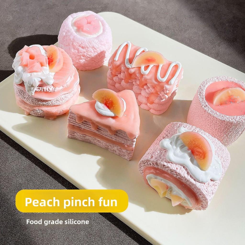 Food Grade Silicone Peach Peach Layered Stress Toy For Kids And Adults