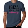 Ibiza Is Calling Music Quote Tshirt Athletic Fit Sports Short Sleeve Top