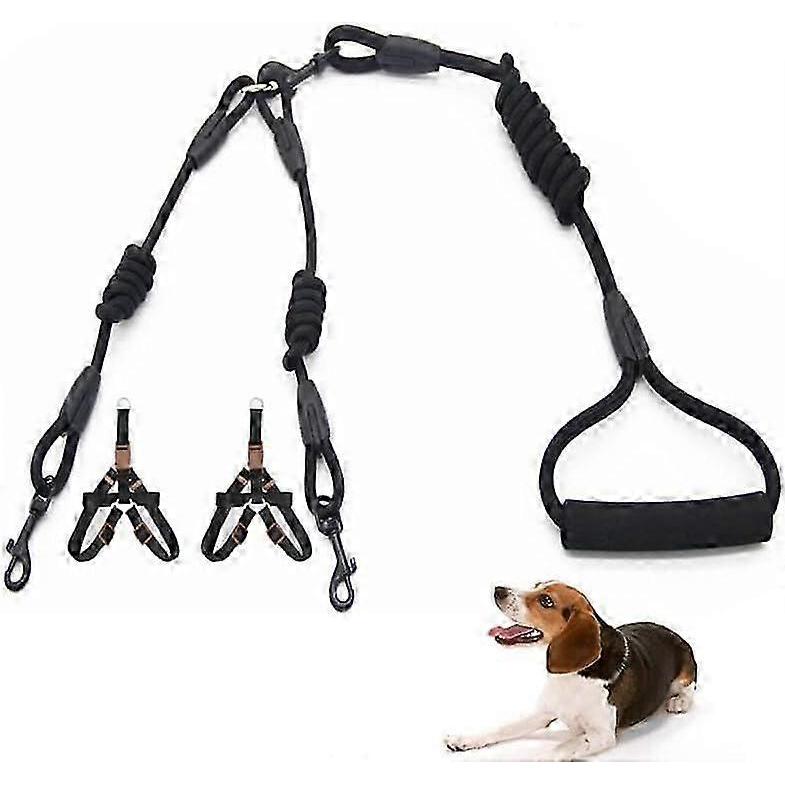Handheld Dog Leash with Harness for Twin Puppies and Kittens, Professional, Escapeproof, Nylon, Flexible