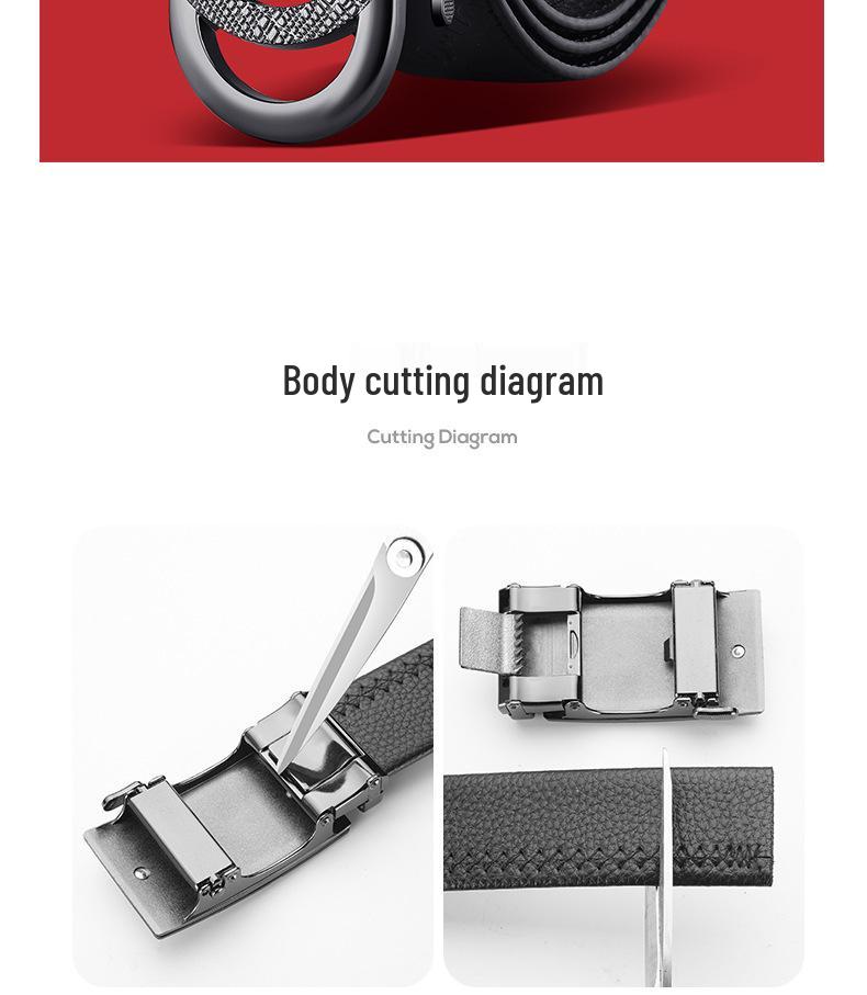 Cinto de Couro Masculino de Alta Qualidade com Fivela Automática, Padrão Moderno de C Duplo, Versátil para Uso Empresarial e Casual.