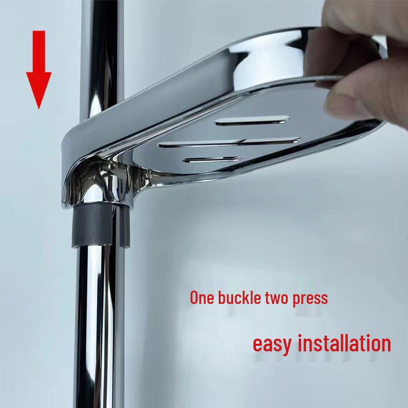 Punch-Free Detachable ABS Soap Holder, Washable Shower Tray In Gun Gray