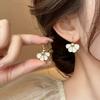 1Pair Sweet Retro Dripping Fan Flower Petal Ear Buckle French Simple Exquisite Fashion Temperament High-end Ear Jewelry