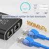 Ethernet Splitter 100Mbps High Speed Network Distributor Universal Plug-Play Gigabit Ethernet Splitter LAN Splitter with USB