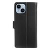 For iPhone 14 Wallet Case with Dual Magnetic Clasp Litchi Textured Leather Flip Stand Phone Cover