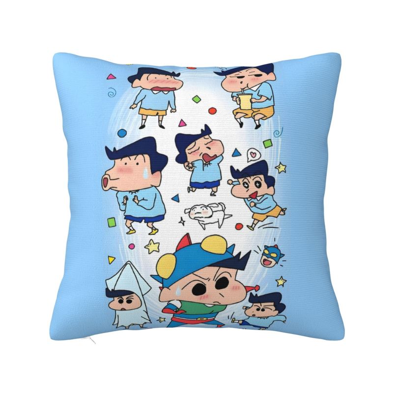 Custom Crayons Shins Chans Cartoon Pillow Case 40x40cm Anime Manga Luxury Cushion Cover Square Pillowcase