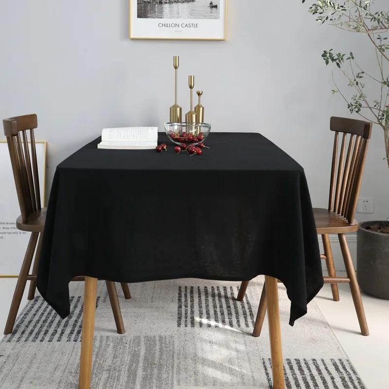 Natural Cotton Tablecloth Rectangle, Luxury Resistant Durable Farmhouse Table Cloth for Dining Party Christmas Weddings Birthday