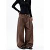 Kisko Melard Retro Double-Pleated Wide-Leg Drape Work Pants Unisex New Trendy Brand Loose Straight Casual Pants