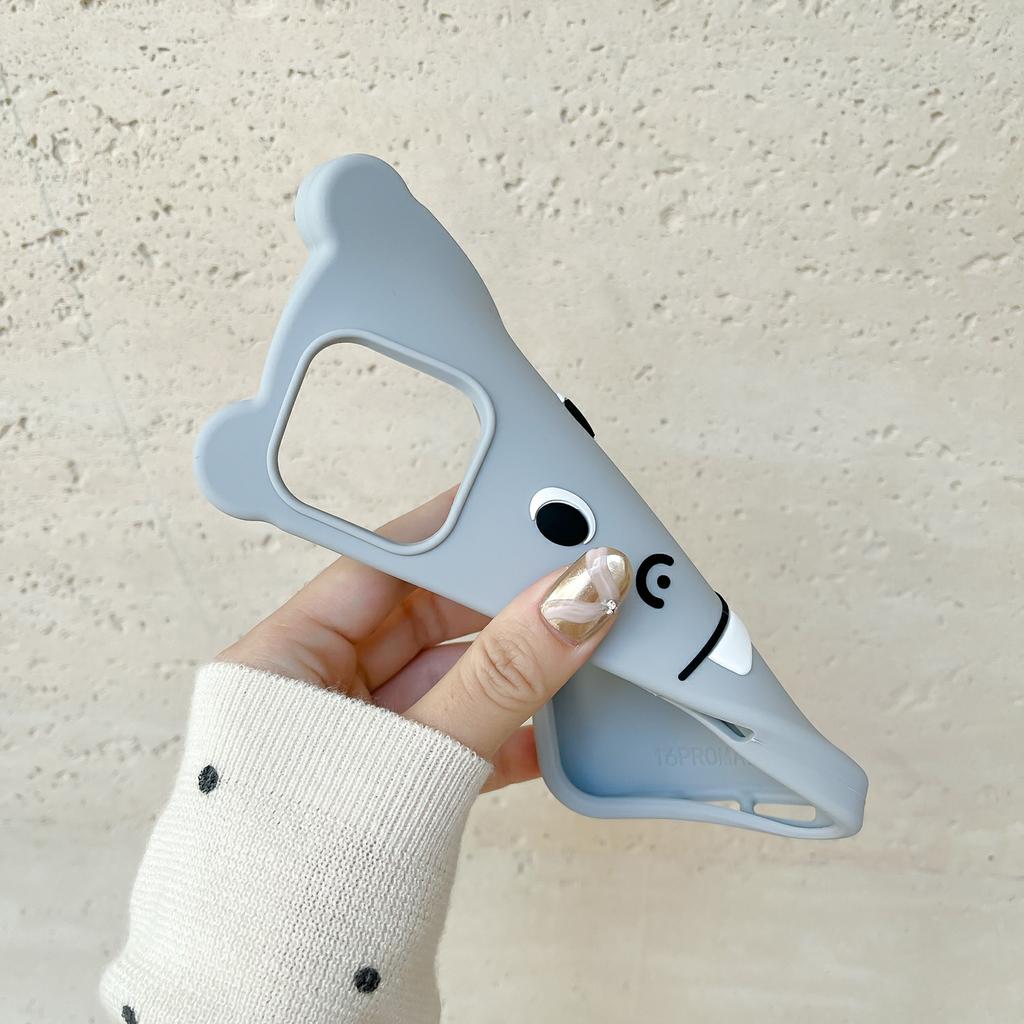 For iPhone 17 Pro Max Silicone Case Cute Funny Hippo Design Shockproof Phone Back Cover