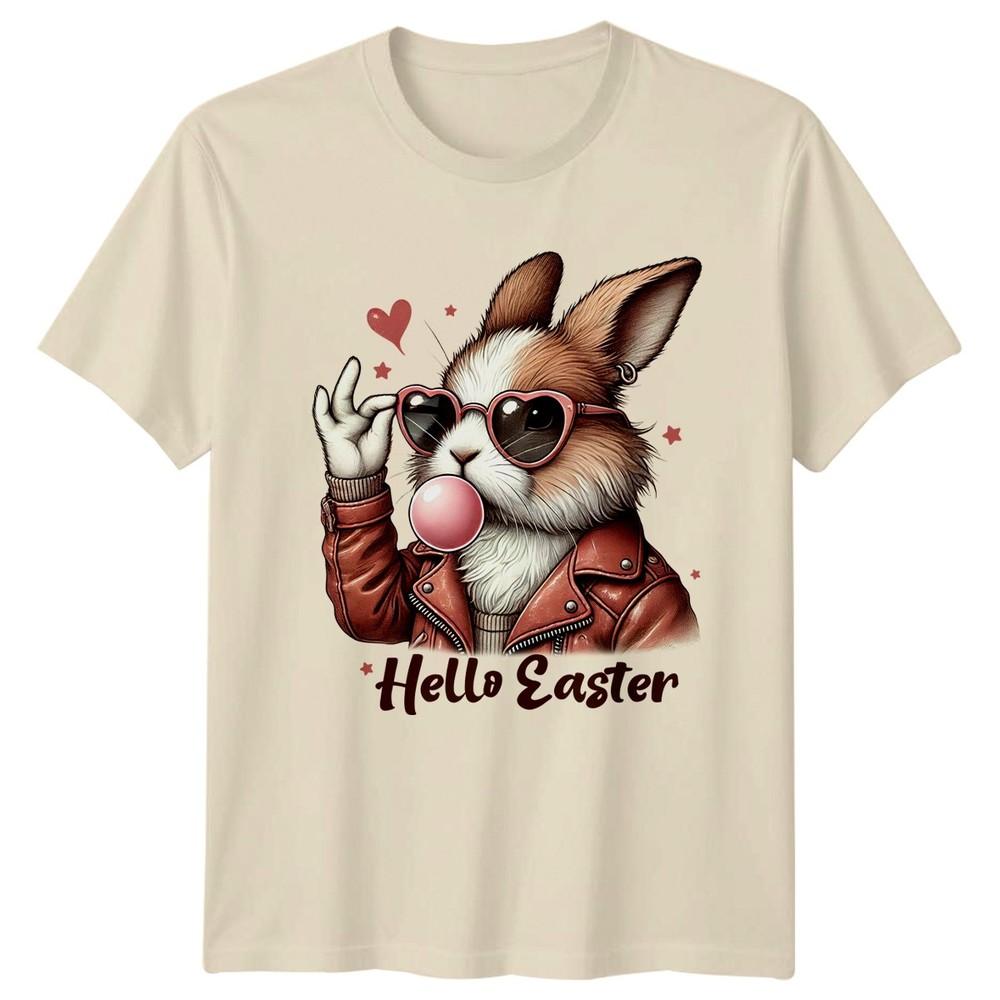 Hello Easter Unisexs TShirt Anthropomorphic Bunny Holiday Easter Gift