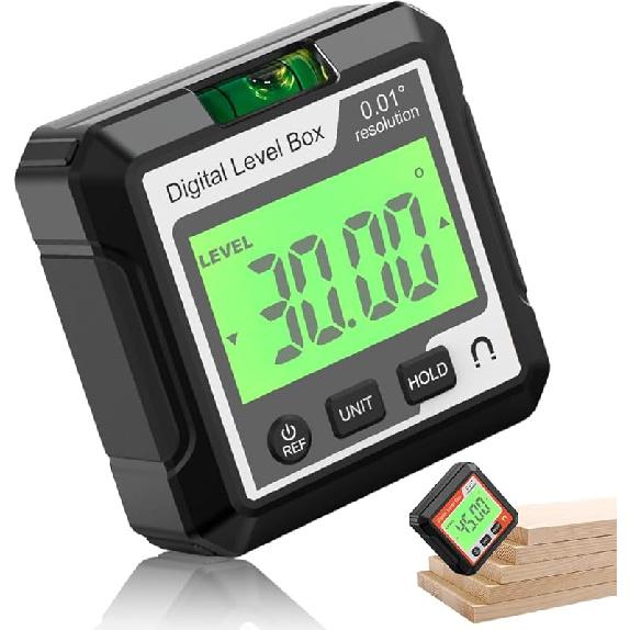 0-90° Digital Angle Finder Level Magnetic Electronic Gauge Inclinometer Protractor Tool, Magnetic Digital Angle Finder Level Box for Woodworking