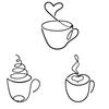 3pcs Minimalist Coffee Cup Wall Hangings Nordic Style Coffee Shop Decorations  Indoor