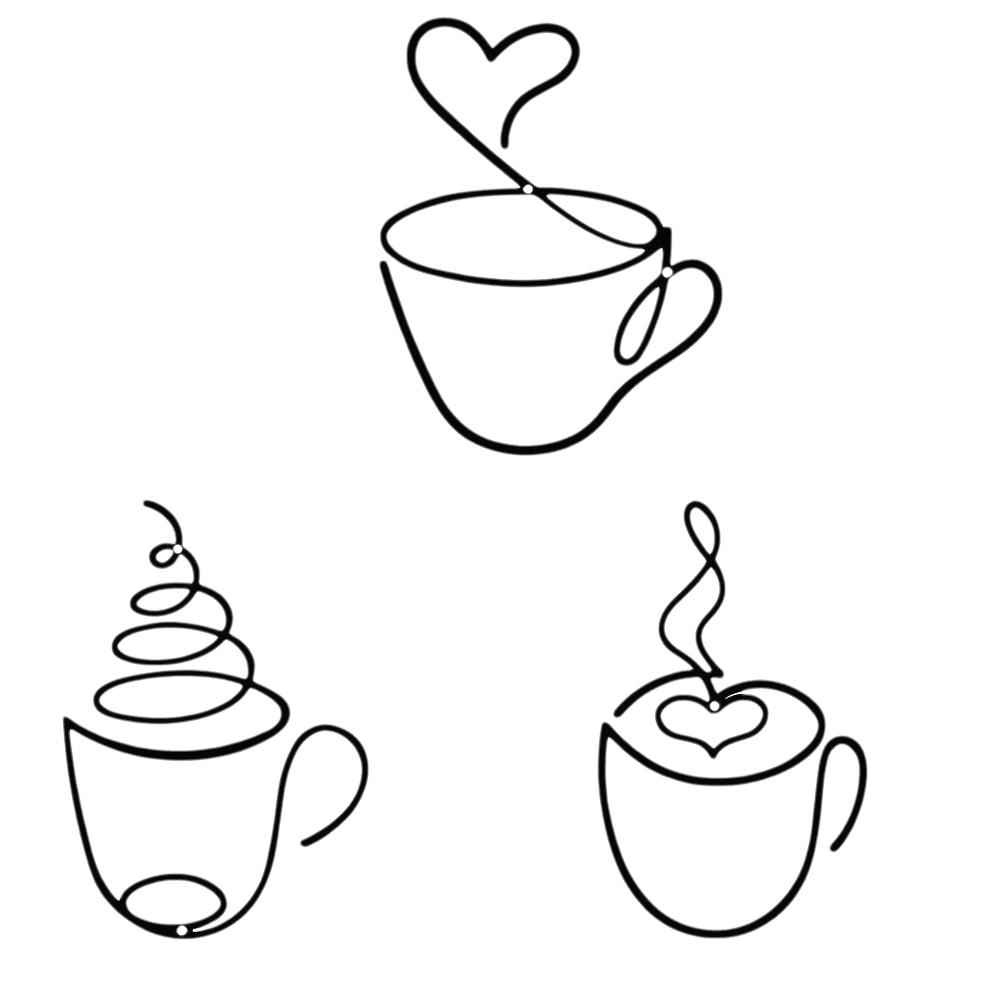 3pcs Minimalist Coffee Cup Wall Hangings Nordic Style Coffee Shop Decorations Indoor