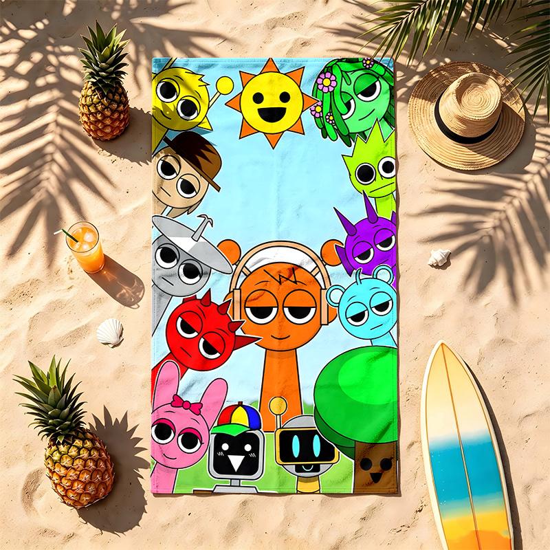 Sprunki (5) Thema Strandtuch Sandabweisend Weich Und Bequem Geeignet Für Den Pool Camping Yoga Und Tauchen Ein Reise