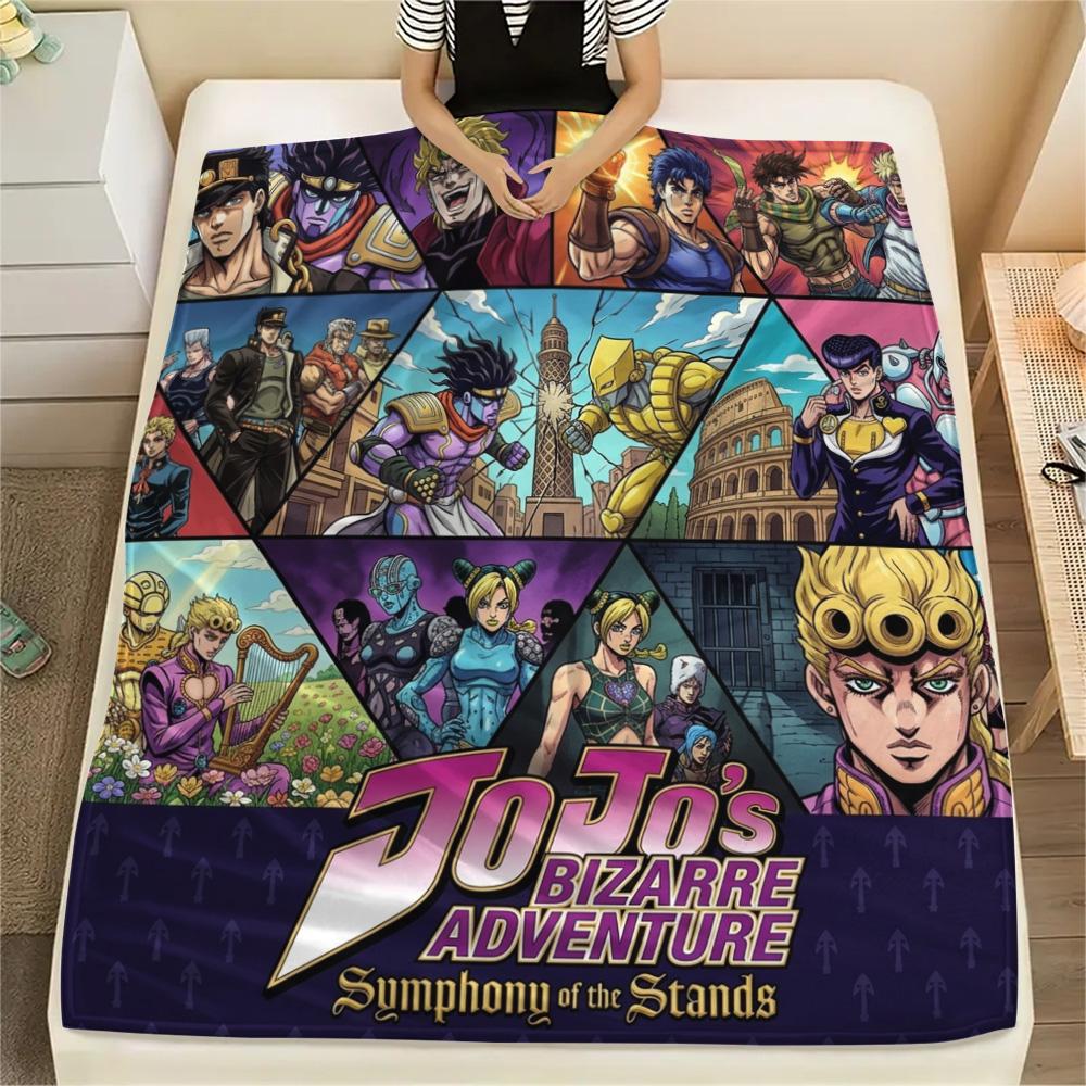1 Stück Jojo's Bizarre Adventure Gemusterte Flanelldecke Geeignet für Alle Jahreszeiten Für Heimdekoration Wärme Und Komfort Geschenke Weihnachtsgeschenk