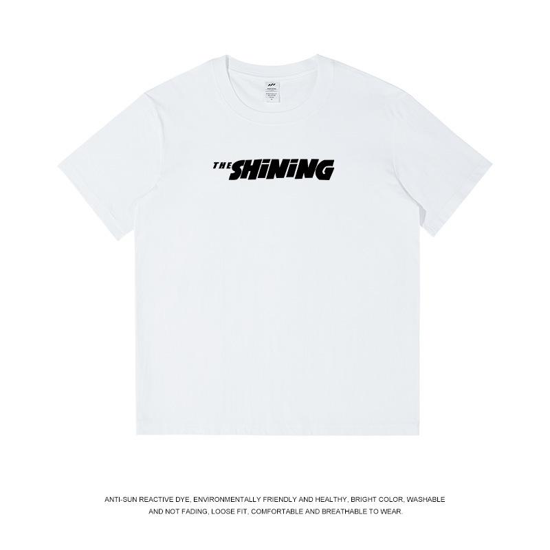 Casual short-sleeved T-shirt boys heavy pure cotton simple design printed t-shirt top women s summer S 40-50kg 1990₽
