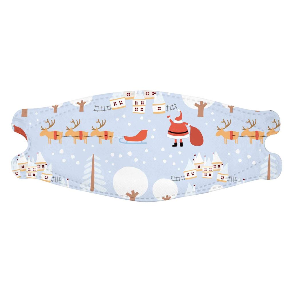 10PCS Kids Disposable Face Mask Christmas 3D Designs 4-Ply Facial