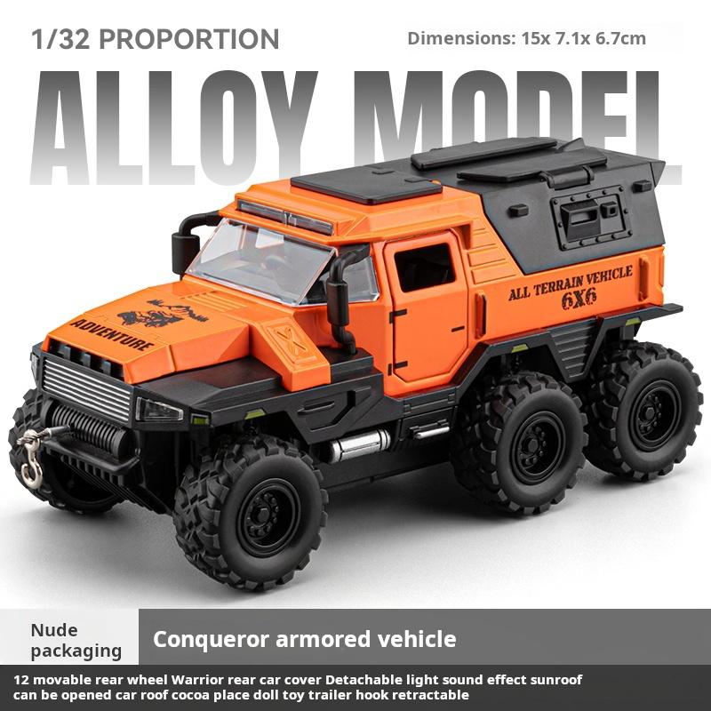 

1:32 Conqueror Armored Police Alloy Diecast Simulation Vehicle Model Sound Light Brithday Gifts Collect Gift Kid Decoration