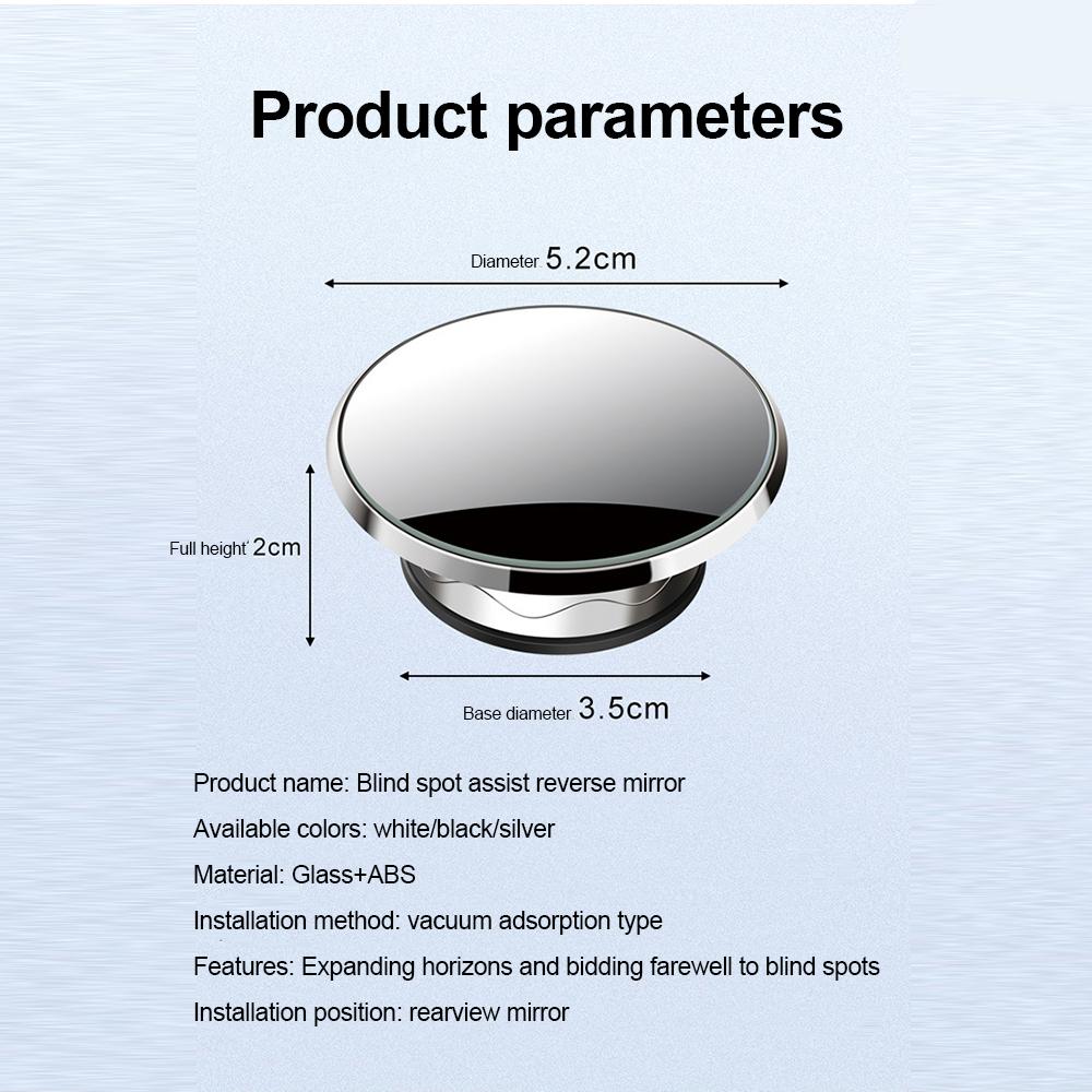 1 pár automobilových přísavek na zrcátko pro sledování mrtvého úhlu zpětné zrcátko do auta s plným viděním a HD vodotěsné zrcátko s kulatým rámem