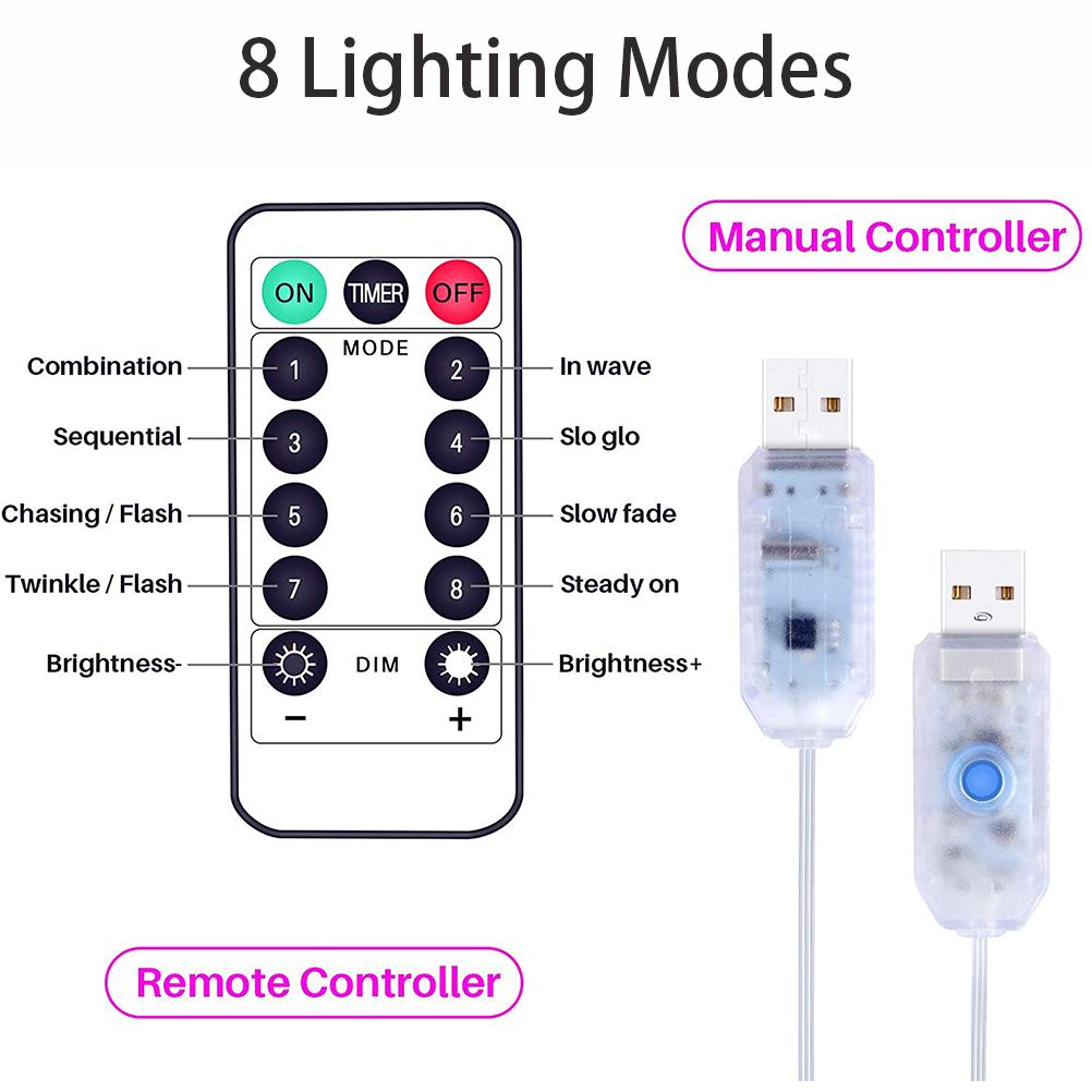 LED Star and Moon Curtain Light for Home Bedrooms, USB Powered, with Remote Control (Warm White, 3.5m USB Remote