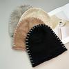Wool hat star niche hand-stitched knitted hat women's baotou hat autumn and winter stacking hat