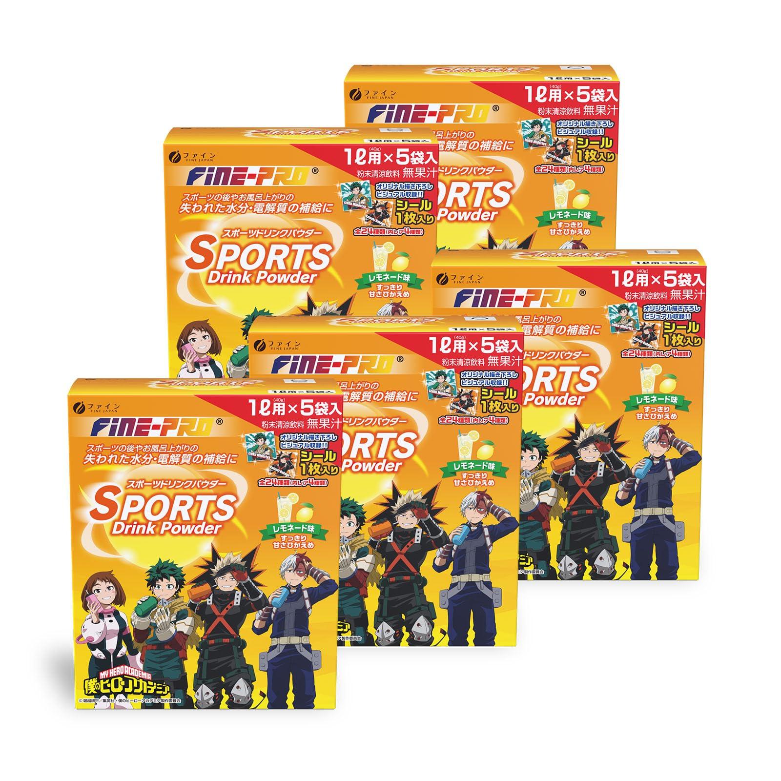 

FINE JAPAN Fine Pro Спортивный напиток в порошке ТВ Аниме Герой Лимонад Вкус 200г x 5 Порошок Лимонная кислота Витамин C Кальций Гипотоническая смесь Сделано в Японии x 5