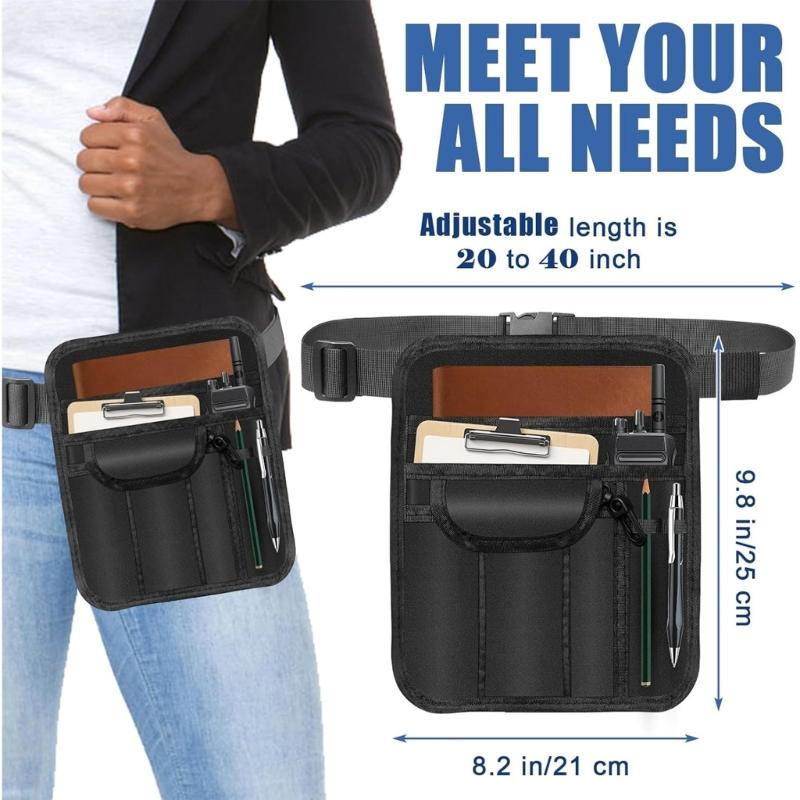 Waist Pouch Large Restaurant Waitress Accessories Bag with Adjustable Belt Utility Money Bag Working Serving Apron