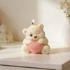3D Bear Holding Heart Silicone Mold Cute Cartoon Animal Candle Soap Resin Craft Mould DIY Valentine's Day Gift Making Tool