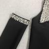Halter Rhinestone Embellished Sexy Black Bandage Long Dress