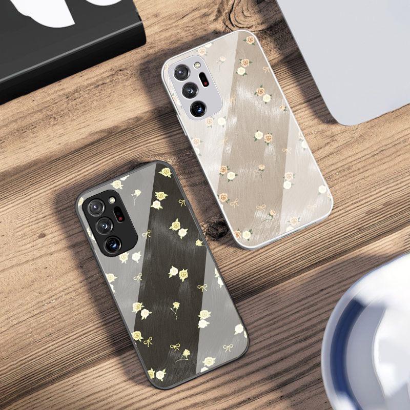 Gradient Yellow Rose For Samsung M02 12 Note 8 9 10 20 A 01 A02 A03 Core 04 05 06 10 12 13 14 15 A16 glass Ultra phone case