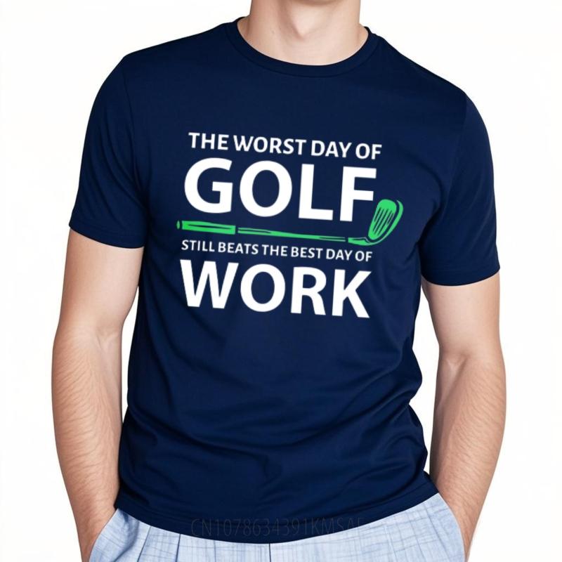 Breathable Boys Round Neck T Shirt Big Size Teeshirt The Worst Day Of Golf Still Beats The Best Day Of Work Cool Teenagers Tees