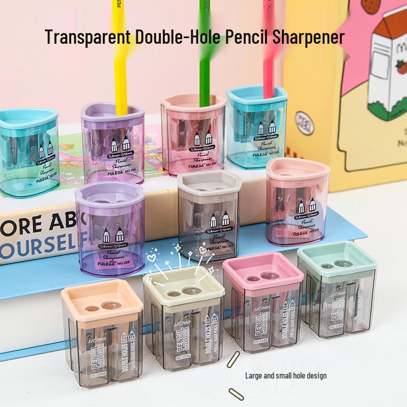 Children's Dual-Hole Cartoon Pencil Sharpener - Cute, Creative, Portable Stationery for Primary Students