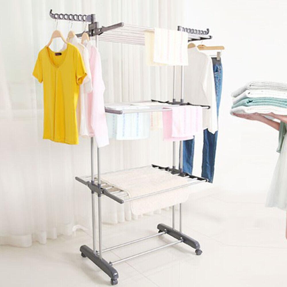 Plegable Extra Grand 3 Tier Interior Ropa al aire libre Airer secador-linge Rack