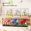 2025 New Celebrity Champagne Rose Potted Plant Model: Educational Building Blocks Toy Gift