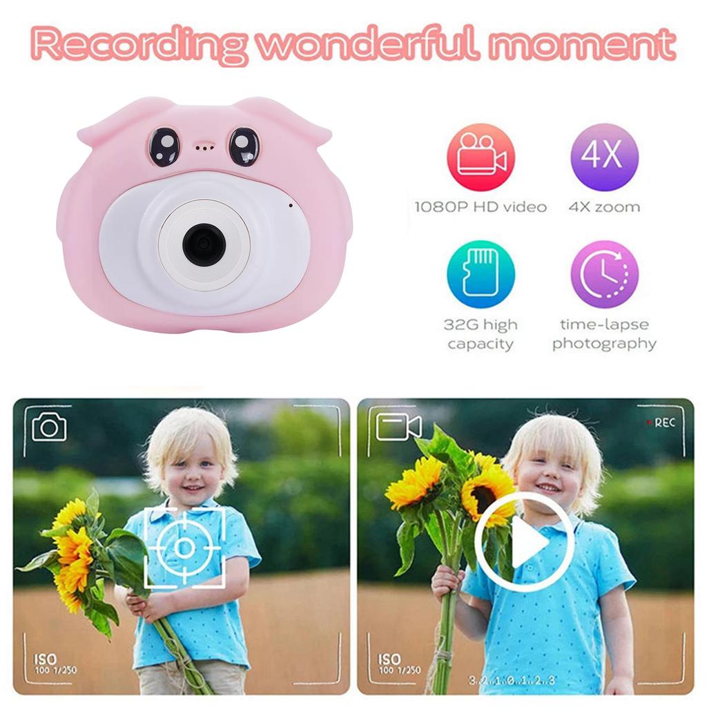 Children s Digital Camera, 8MP HD Kids Camera, 1080P Video Recorder, 2.0  Screen, 4X Zoom, Time-Lapse, and Fun Stickers for Photography