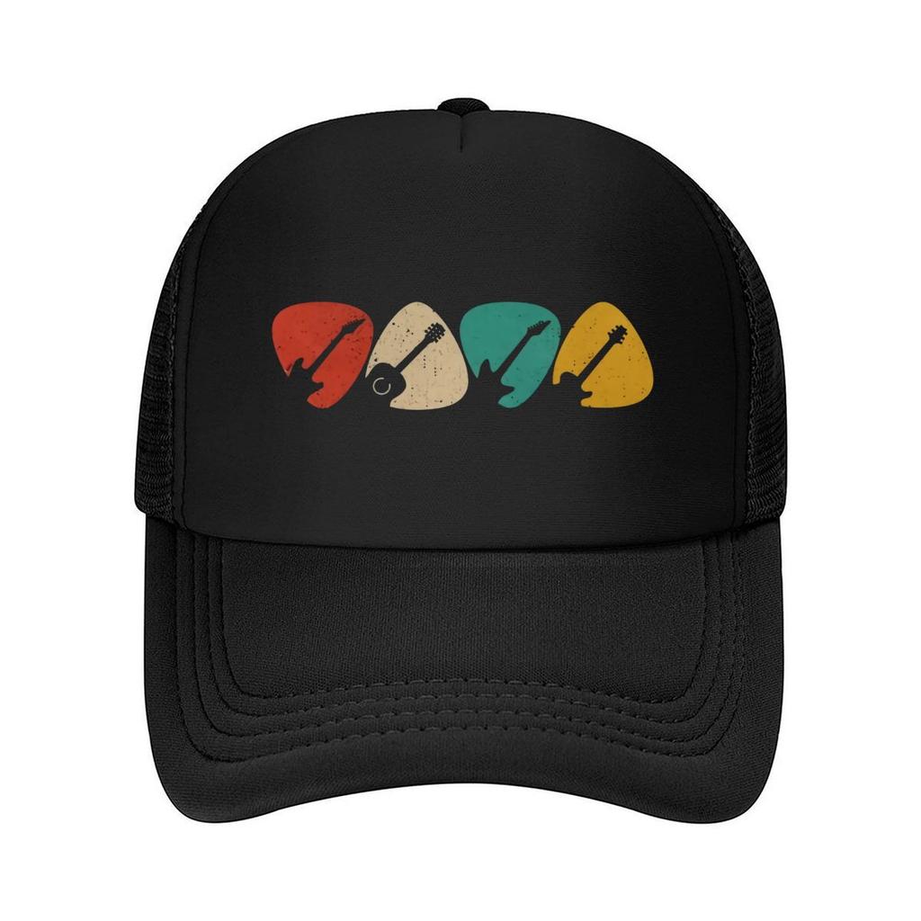 Guitar Pick Music Art Graphic Mesh Baseball Cap Casual Hat Outdoor For Womens Unisex FeUnisex