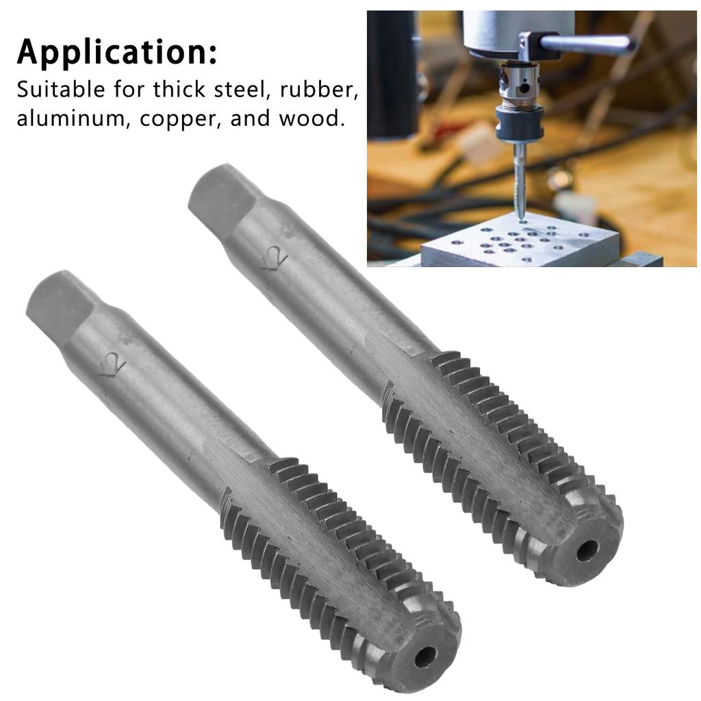 2pcs High Speed Steel   Thread Tap Straight Flutes Thread Tapping Tool Hand Thread Tap