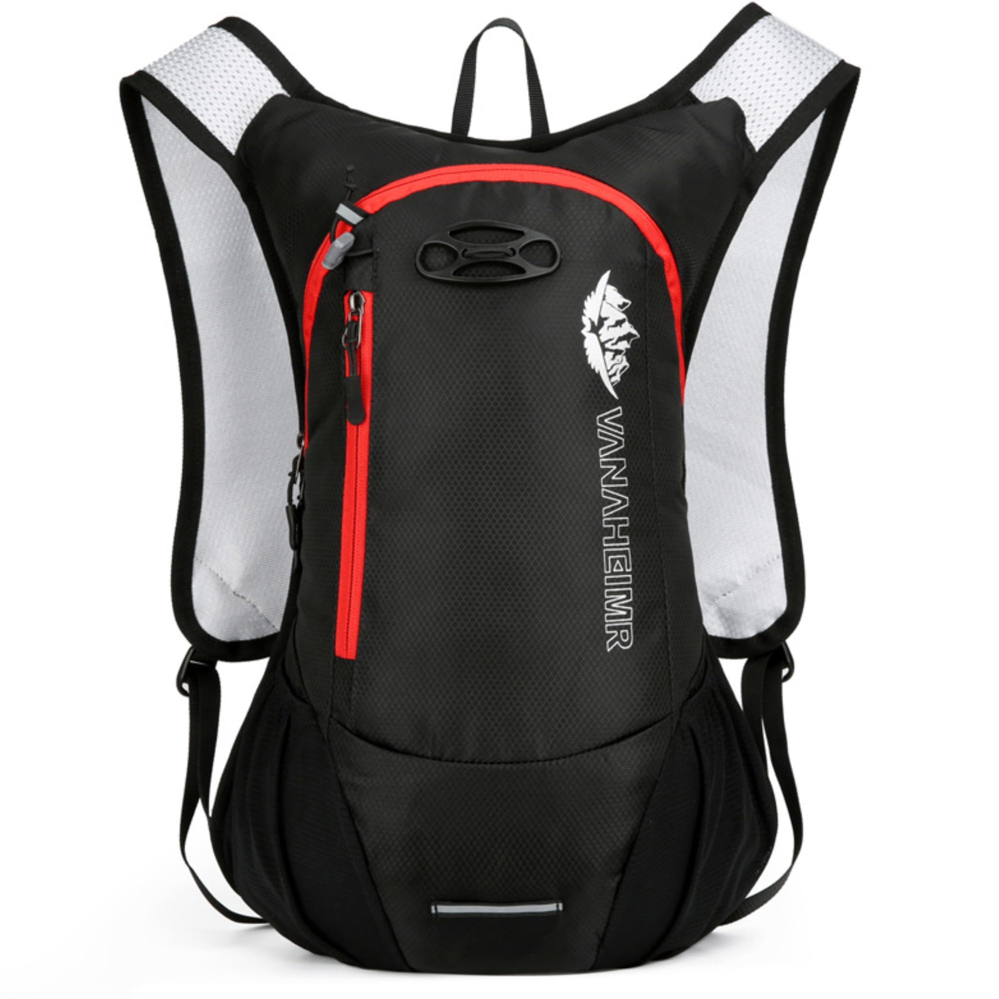 

myrass Cycling Running 10L Backpack, Bag, Hiking, Bicycle, Hydration, Lightweight, (Black Red)