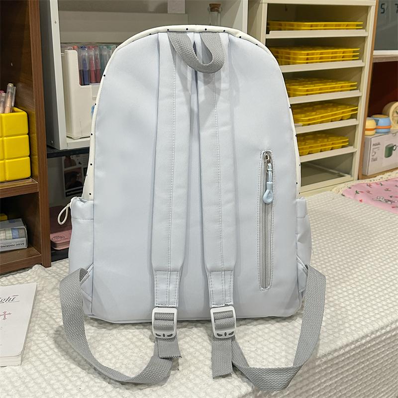 Contrast Dot Printed Student Schoolbag Large Capacity Backpack