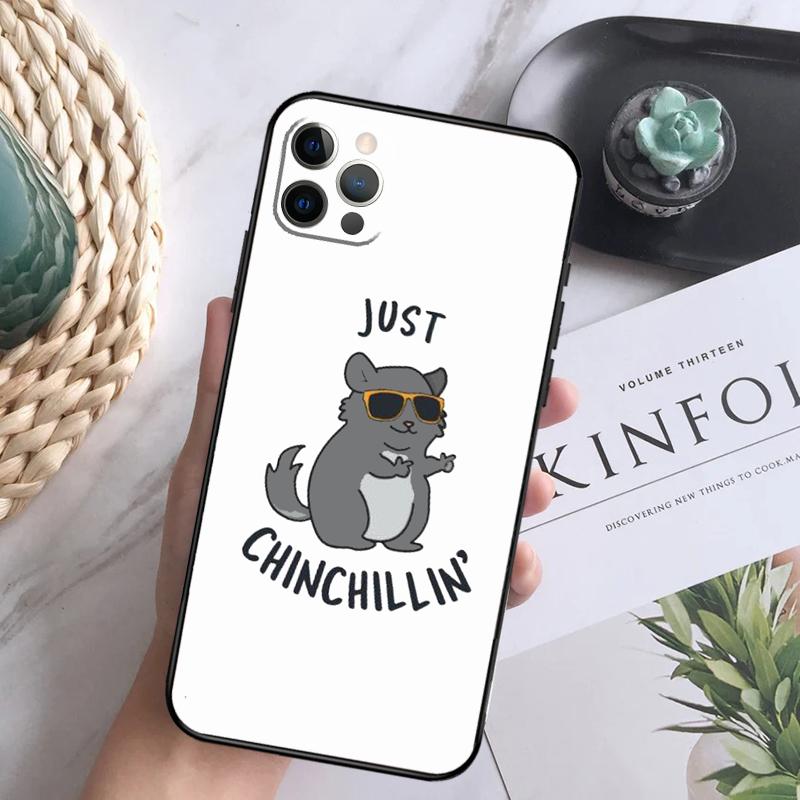 Cute Cartoon Chinchilla Phone Case For iPhone 15 14 13 12 11 16 Pro Max Plus Mini 7 8 X XS Max XR Back Cover Shell