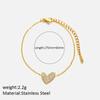 Elegant Micro Pave Zirconia Collarbone Necklace Bracelet Set Heart Pendant Jewelry For Women Gift