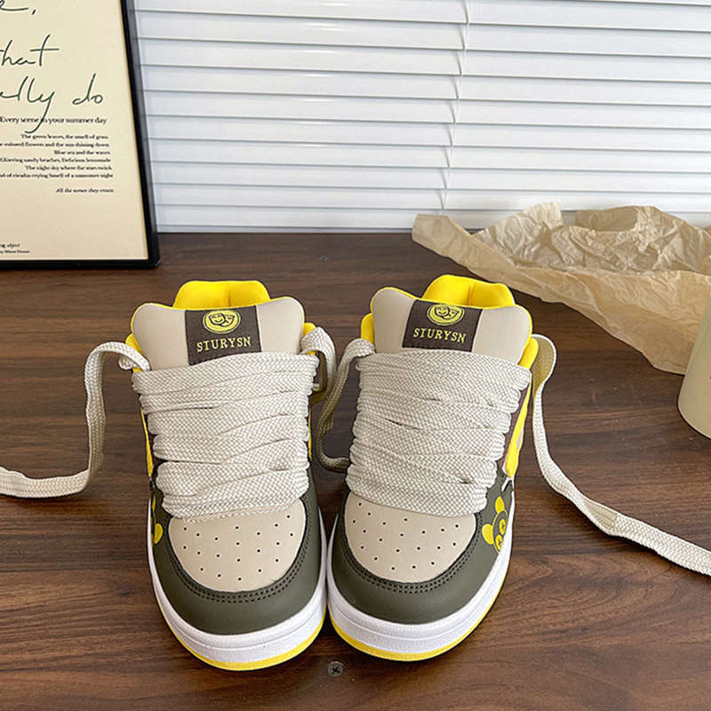 

Оригинальные туфли-хлебцы бежевого цвета для девочки, женские, ins, тренд 2025, осень, новые, кеды на платформе, универсальные, повседневные, белые, тренд 40 жёлтый