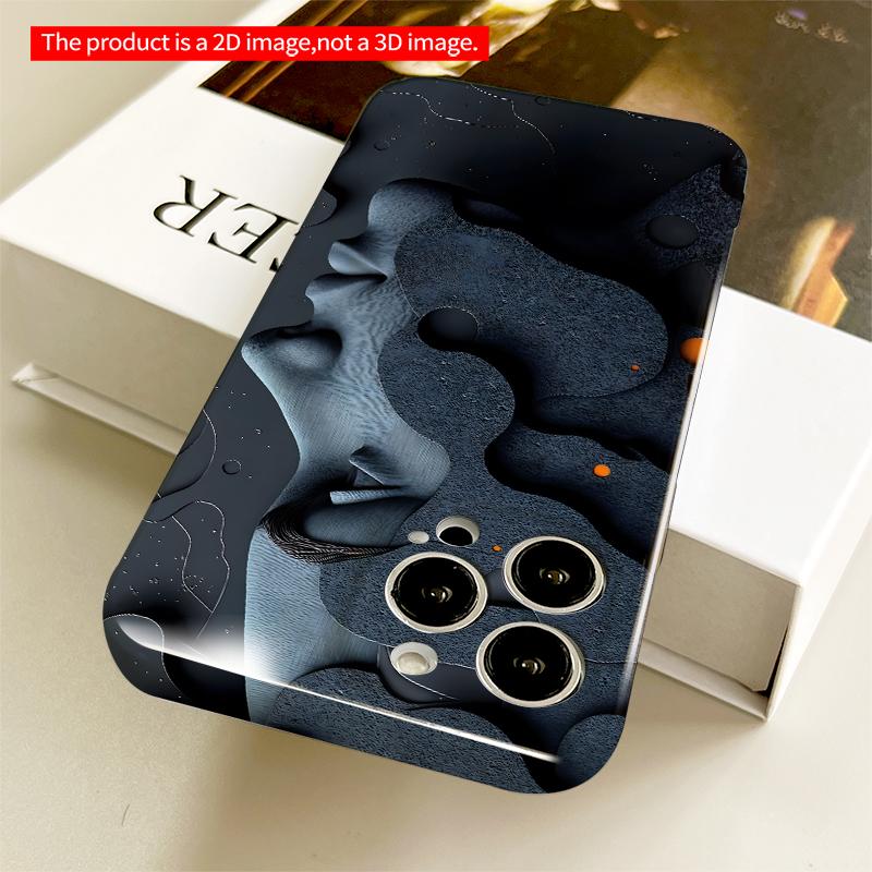 2DFlat Abstract Face Layered Art Phone Case All inclusive film hard iPhone case, compatible with iPhone 18 Pro Max 17 16 15 14 13 12 11