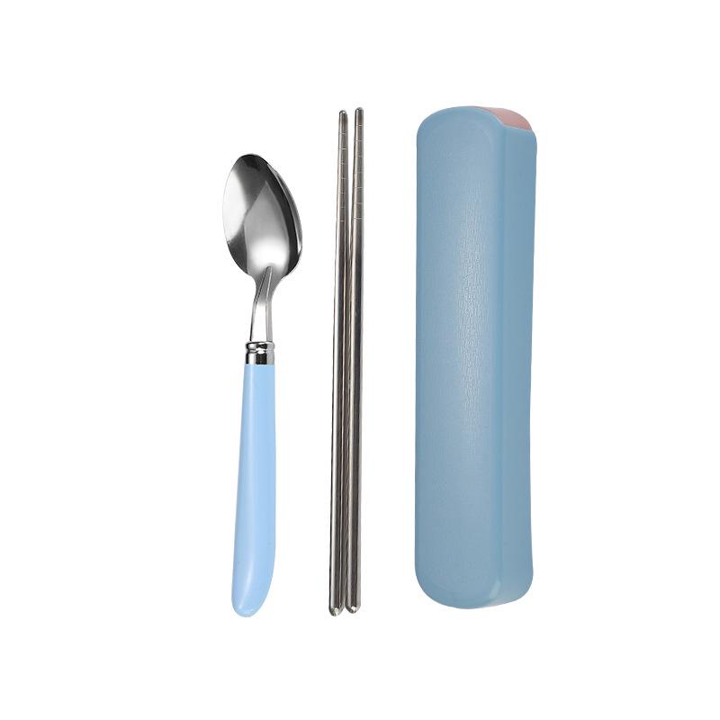 

Набор столовых приборов для путешествий из нержавеющей стали: Вилка, ложка, палочки для еды и ящик для хранения