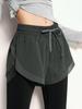 Breathable Sweat-Absorbent Faux Two-Piece Fitness Leggings for Yoga and Running